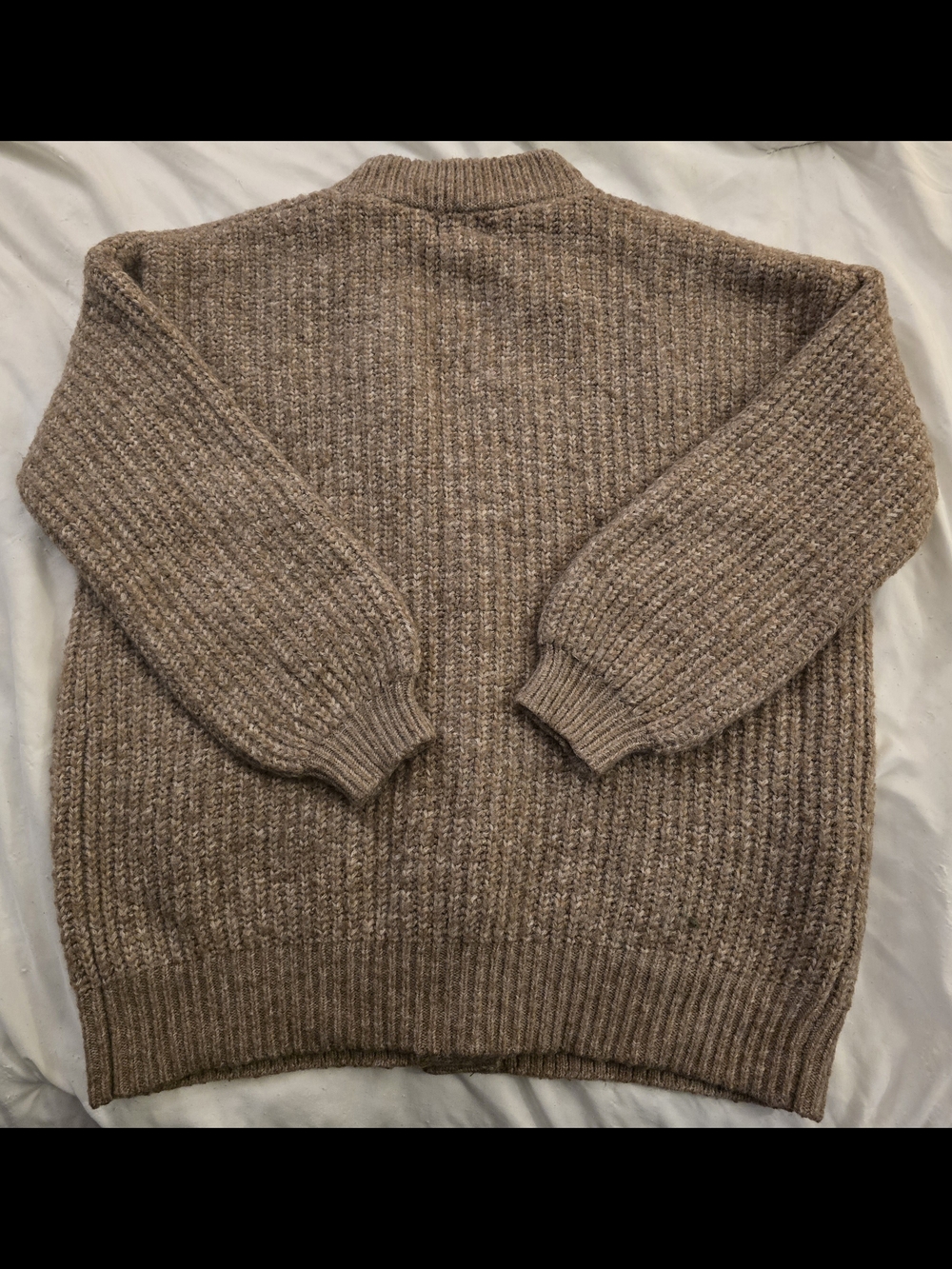 Unbranded Women's Tan Ribbed V-Neck Button Cardigan - Picture 2 of 7